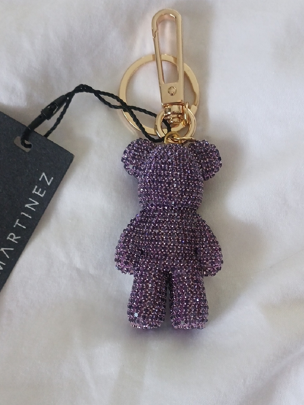 Crystal Bear Keychain Charm in Purple (Women Accessories) - Picture 5 of 6